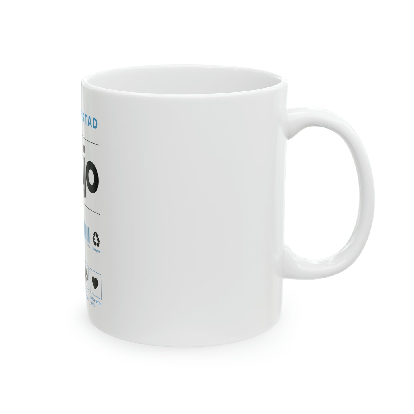 Ceramic Mug, 11oz - Ingrentes: No hay plata